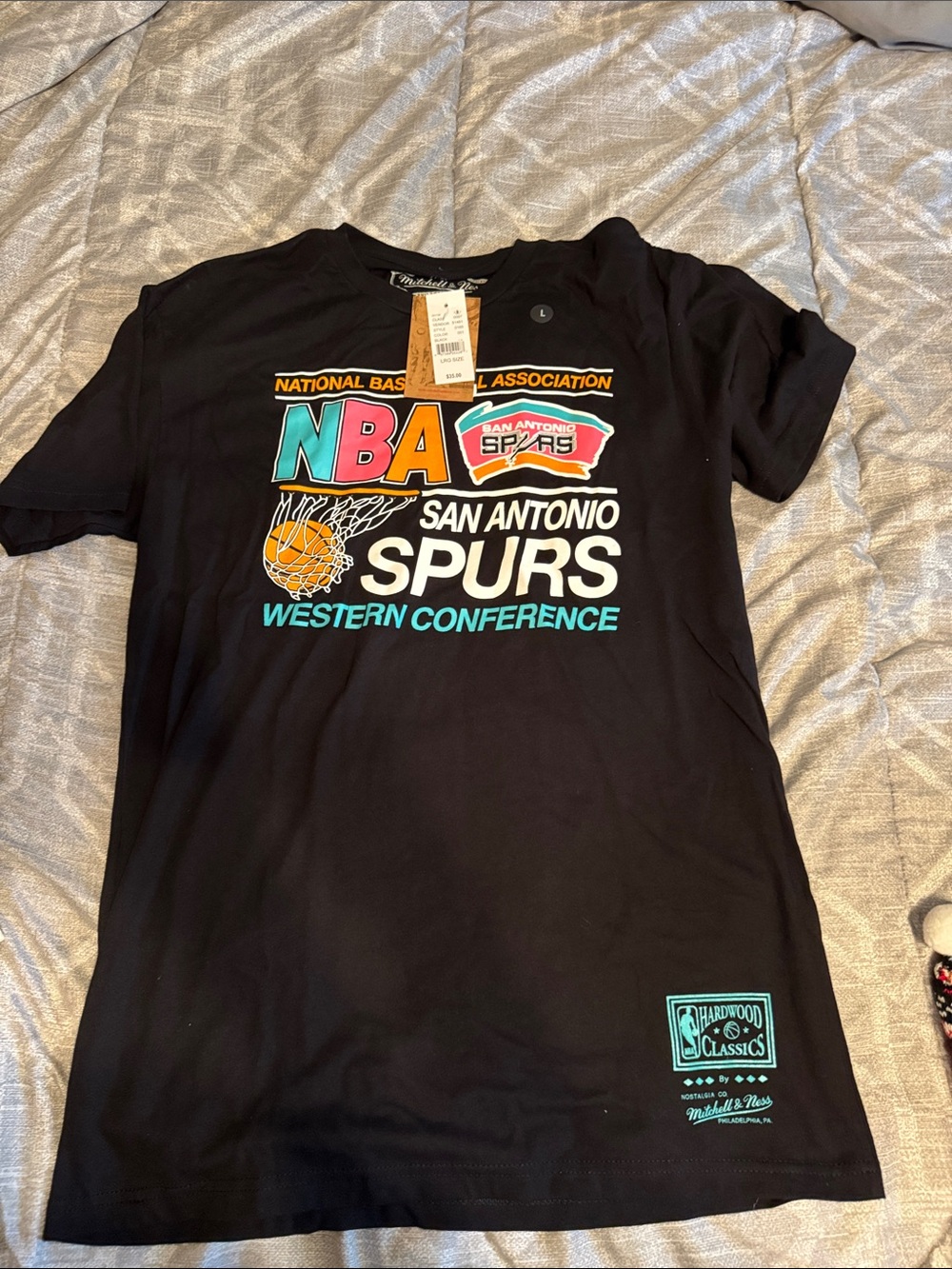Mitchell & Ness Black San Antonio Spurs NBA Graphic Tee